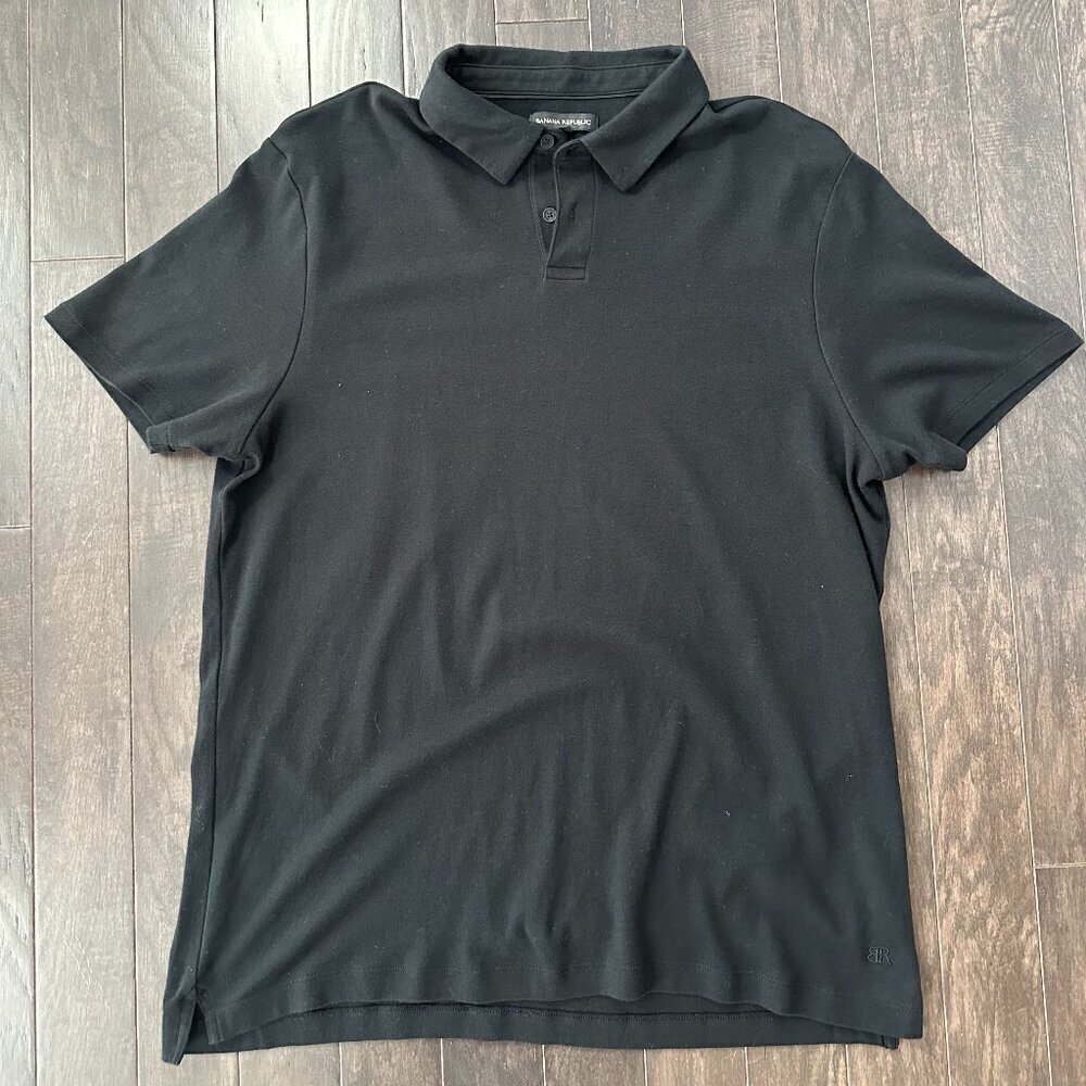 Banana Republic XL Men's Black Polo Shirt 100% Cotton